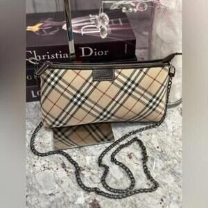 Burberry Nova Check Canvas Pouch Bag
